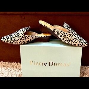 NIB-Pierre Dumas Beige Cheetah Mule